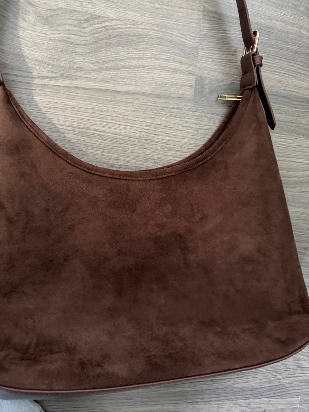Bundle of 2 Faux Suede Classic Shoulder Bag Tote Bag with Adjustable Strap - Picture 4 of 6
